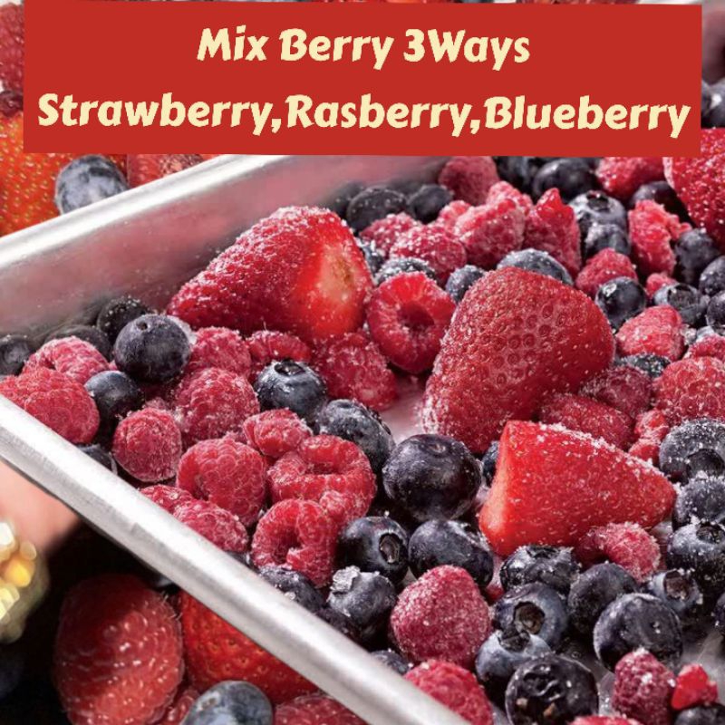 Jual Buah Frozen Strawberry Mix Berry Blueberry Fruits 1kg IMPORT ...