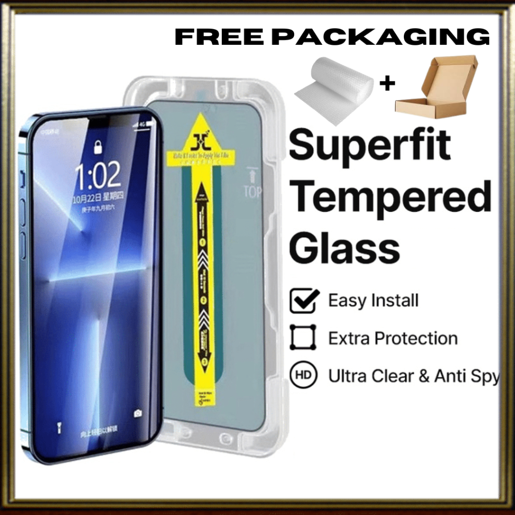 Jual Tempered Glass Full Cover Superfit Anti Spy iphone X/XS/XS