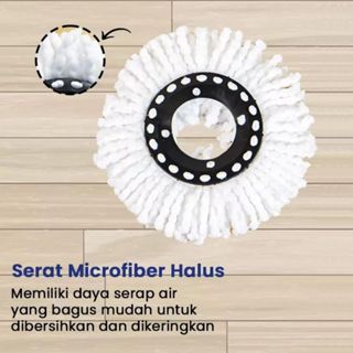 Jual Refill Pel Lantai Spin Mop Bulat Refill Microfiber Super Pell Spin