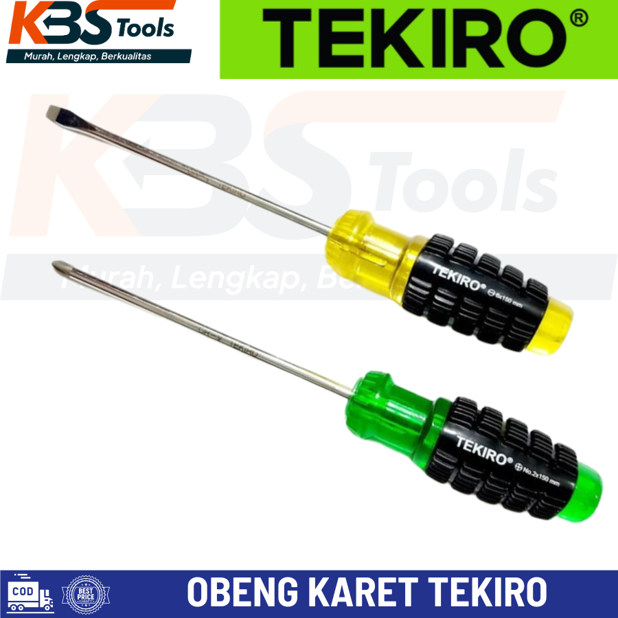 Jual TEKIRO Obeng Gagang Karet Plus / Minus 4 / 5 / 6 / 8 / 10 / 12 ...
