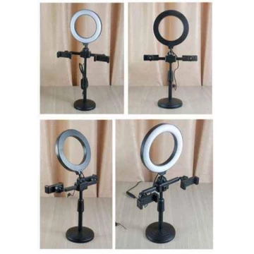 Ring Light 16cm Dengan Stand 2 Holder HP