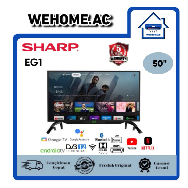 Jual LED SHARP 50 inch tipe 50eg1 GUGEL TV | Shopee Indonesia