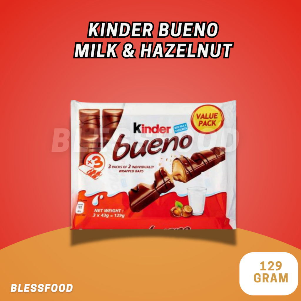 Jual Kinder Bueno With Milk & Hazelnut [Expired Desember 2024] Import ...