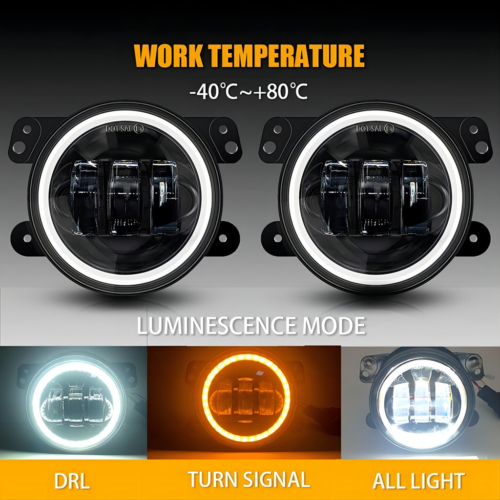 Jual 2pcs Lampu Foglamp Led Daymaker 4 inch 3 Lensa Full Ring 2 Warna ...