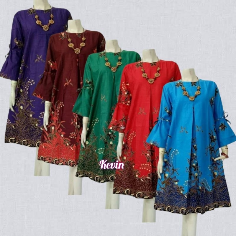 Jual Anggrek Tiga Warna - Dress Batik - Atasan Batik Wanita - Tunik