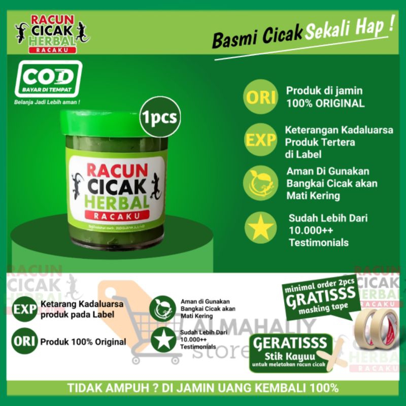 Jual Racak Herbal Racun Cicak dan Tokek Racaku isi 1pcs 17gr. | Shopee ...