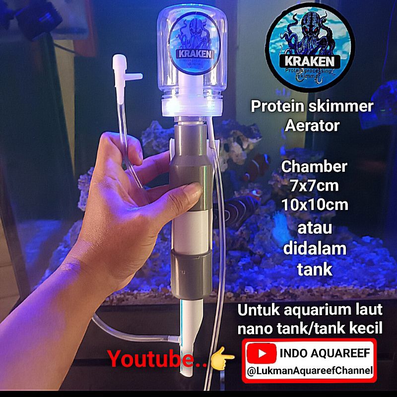Jual Protein skimmer diy aerator nano tank chamber 7x7cm 10x10cm