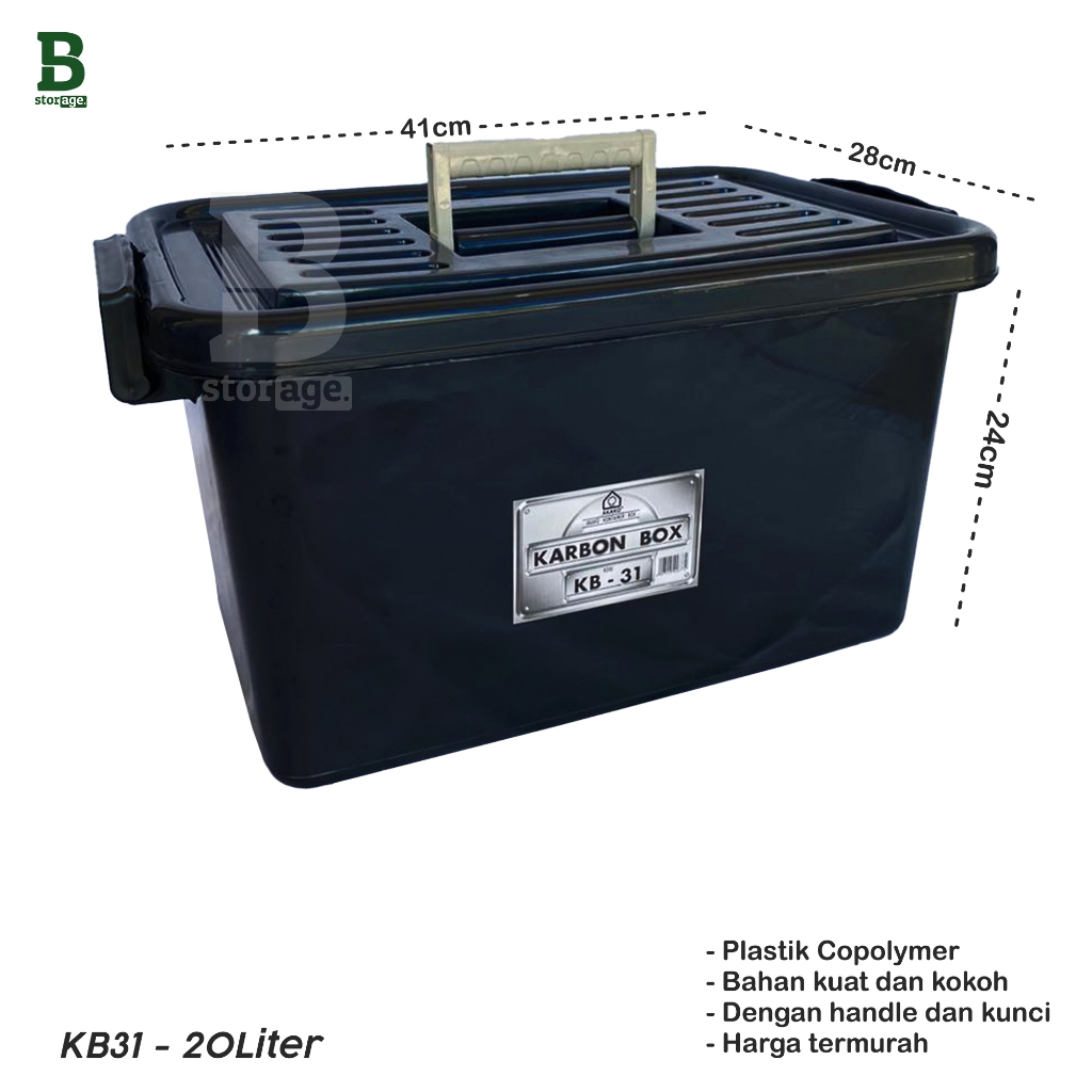 Jual Akako Container Box Hitam KB 31 L kontainer penyimpanan Murah ...