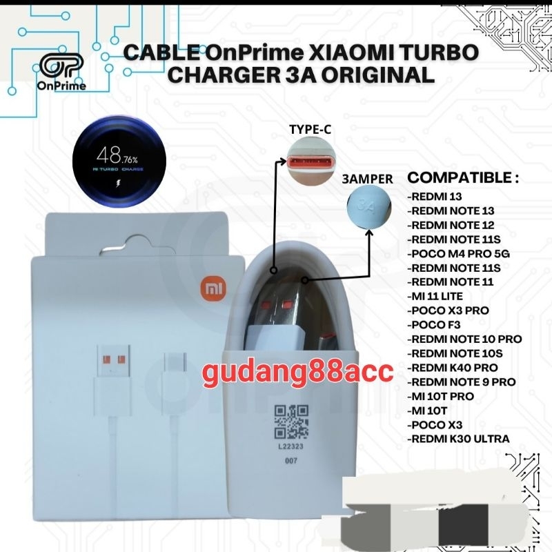 Jual KABEL DATA XIAOMI ORIGINAL 33W 3A USB TYPE C 67W 120W TURBO FAST ...