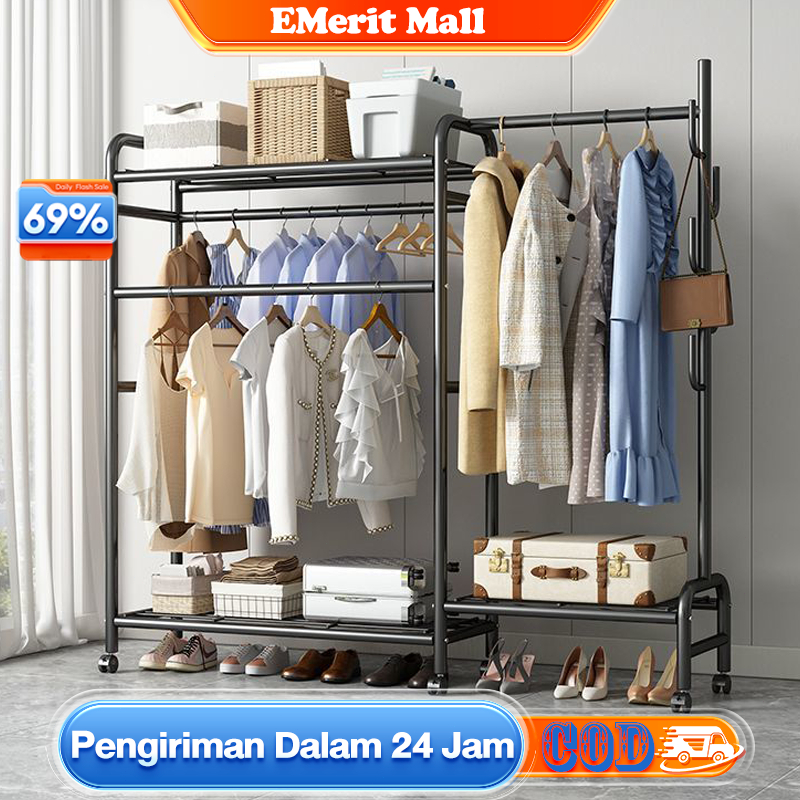 Jual Rak Gantungan Baju Besi Stand Hanger Display Rak Gantungan Baju ...