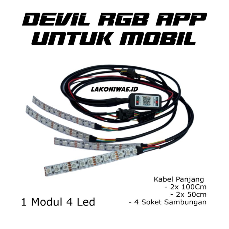 Jual Devil RGB 1 Modul 4 Led Aplikasi Untuk Mobil | Shopee Indonesia