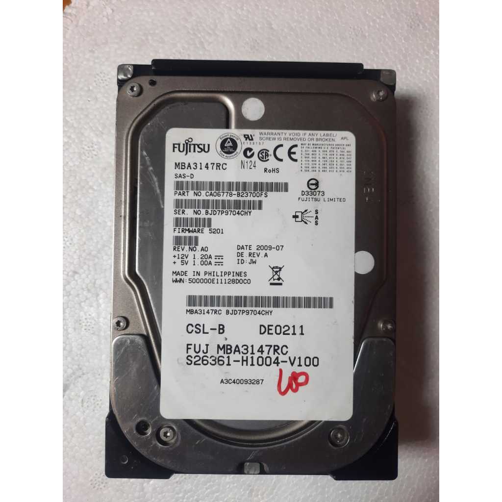 値下 富士通SASHDD MBA3147RC 147GB 15000rpm3本