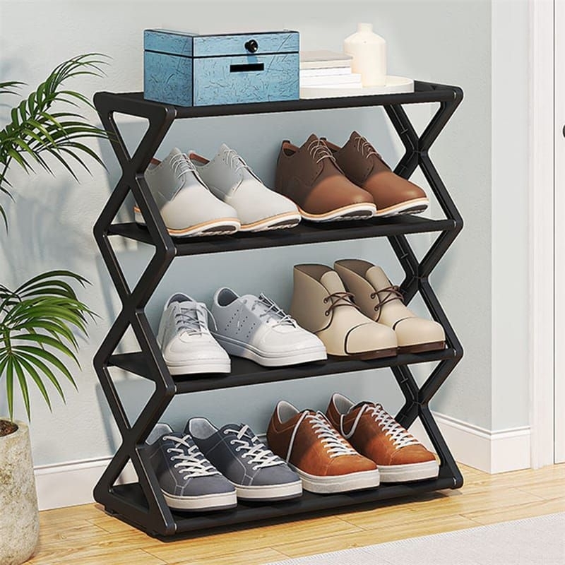 Jual Rak Sepatu Sendal Cross 4 Susun | Rak Sepatu Minimalis | Shoe Rack ...