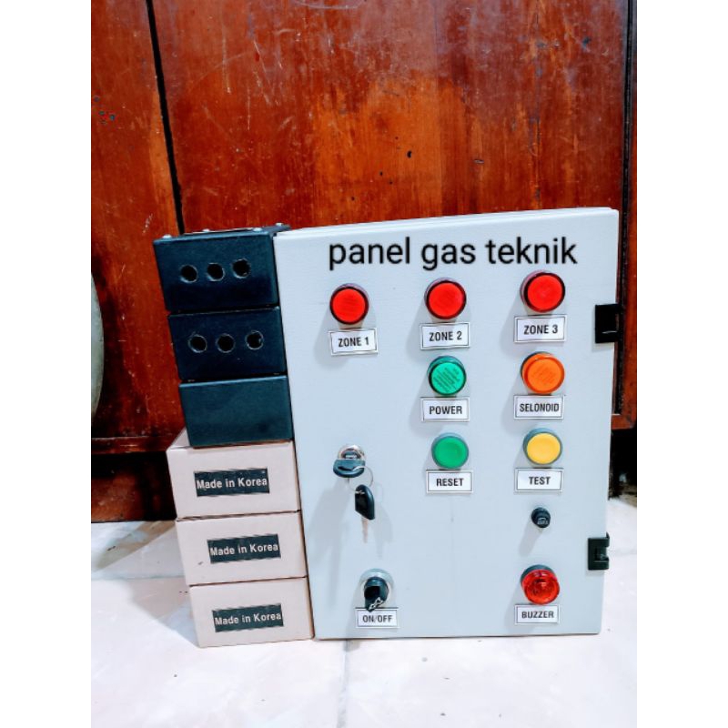 Jual panel gas detector 3 zon+3 detector sinwoo+3 cover detektor ...