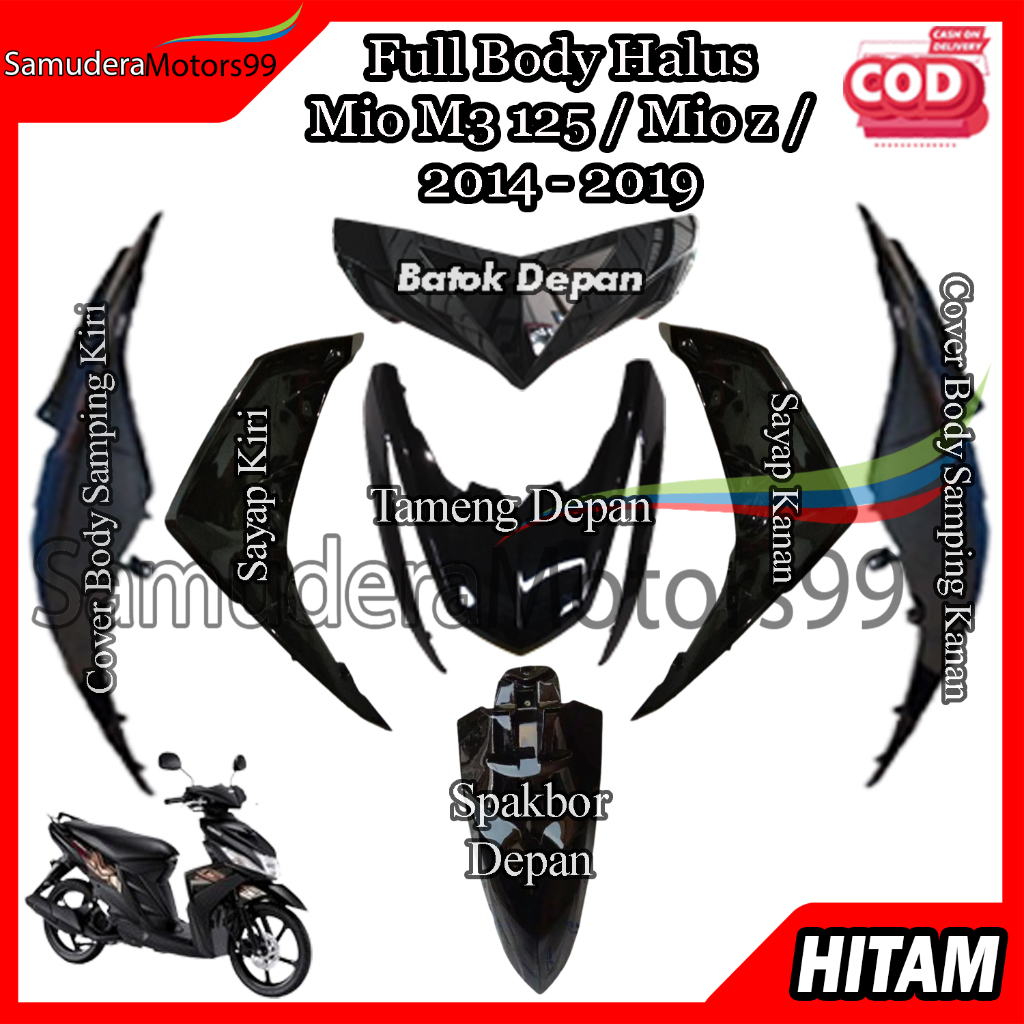 Jual Full Body Halus Yamaha Mio M Mio Z Hitam Full Set Bodi Halus Shopee