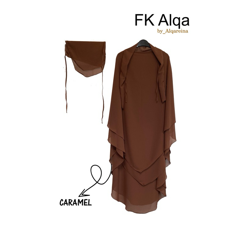 French Khimar Ceruty 2 Layer Premium Babydoll Free Cadar Tali Jilbab Khimar Bergo Kerudung