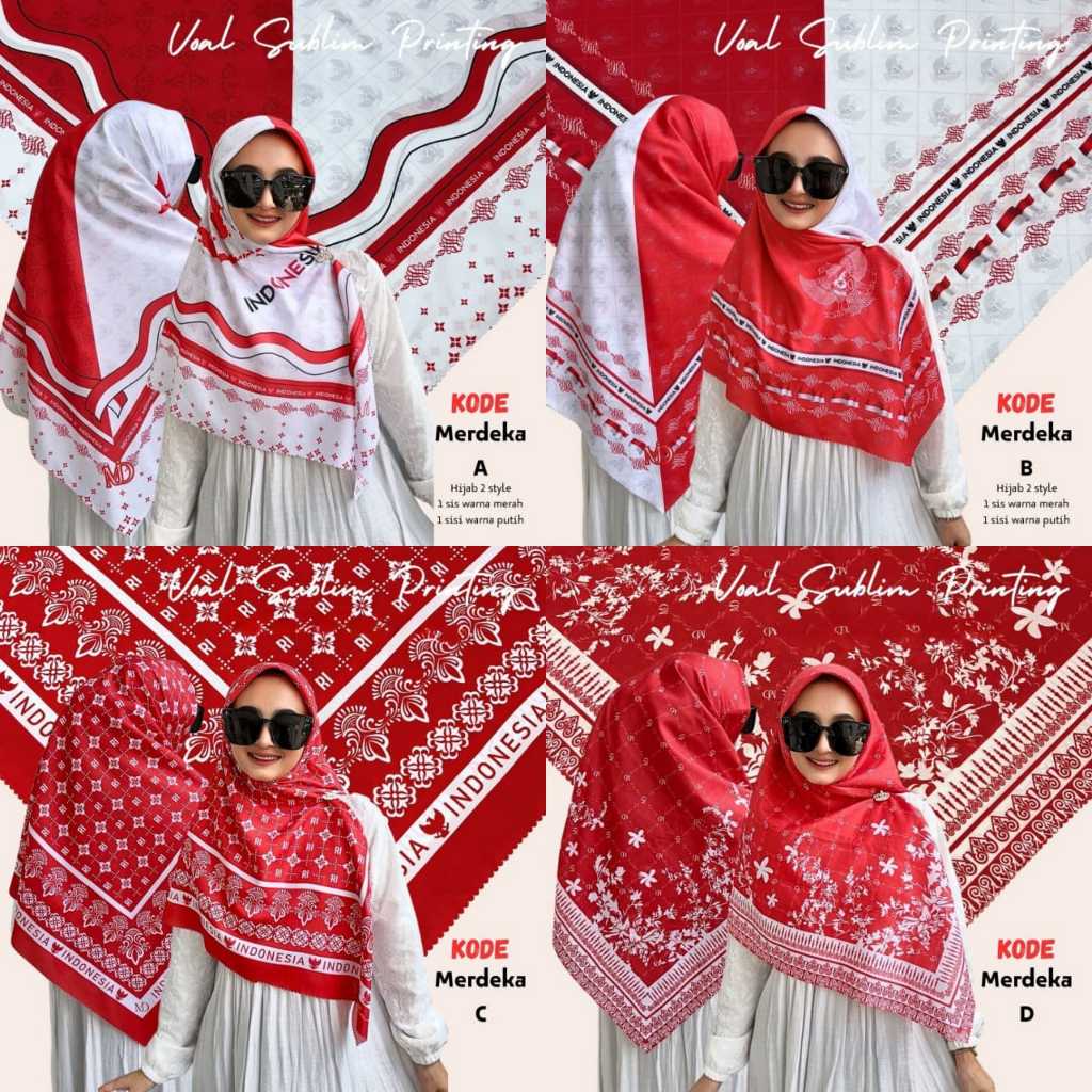 Jual HIJAB NUANSA KEMERDEKAAN/ HIJAB TEMA MERAH PUTIH | Shopee Indonesia