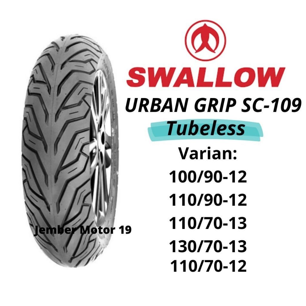 Jual BAN MOTOR SWALLOW URBAN GRIP SC-109 100/90-12, 110/90-12, 110/70 ...