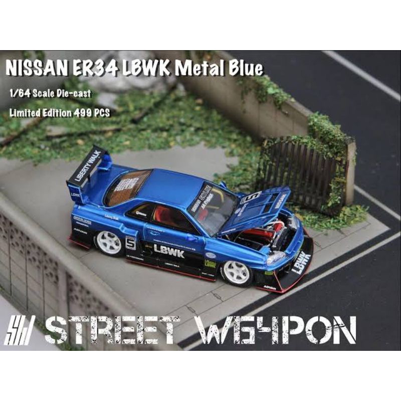 Jual Street Weapon 1/64 Skyline GT-R R34 LB Super Silhouette BLUE ...