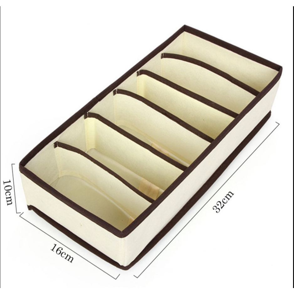 Jual organizer kain 6 slot 6 sekat storage box pakaian dalam | Shopee ...