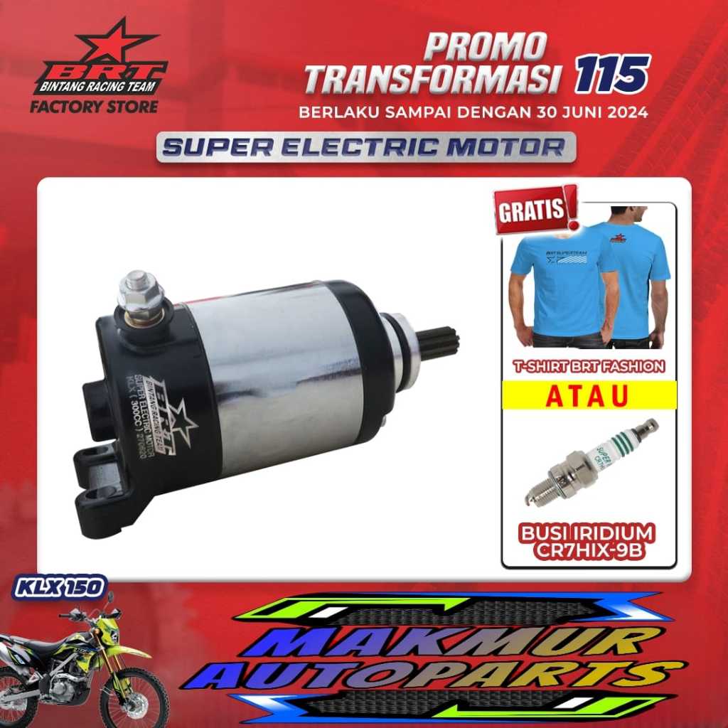 Jual PROMO BRT DINAMO STATER / SUPER ELECTRIC MOTOR BRT KLX 300cc ...