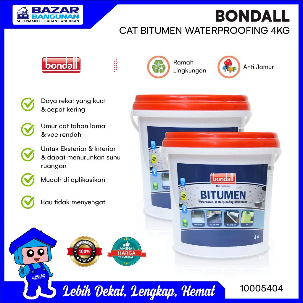 Jual Bondall - Cat Pelapis Bitumen Tembok Dinding Waterproofing ...