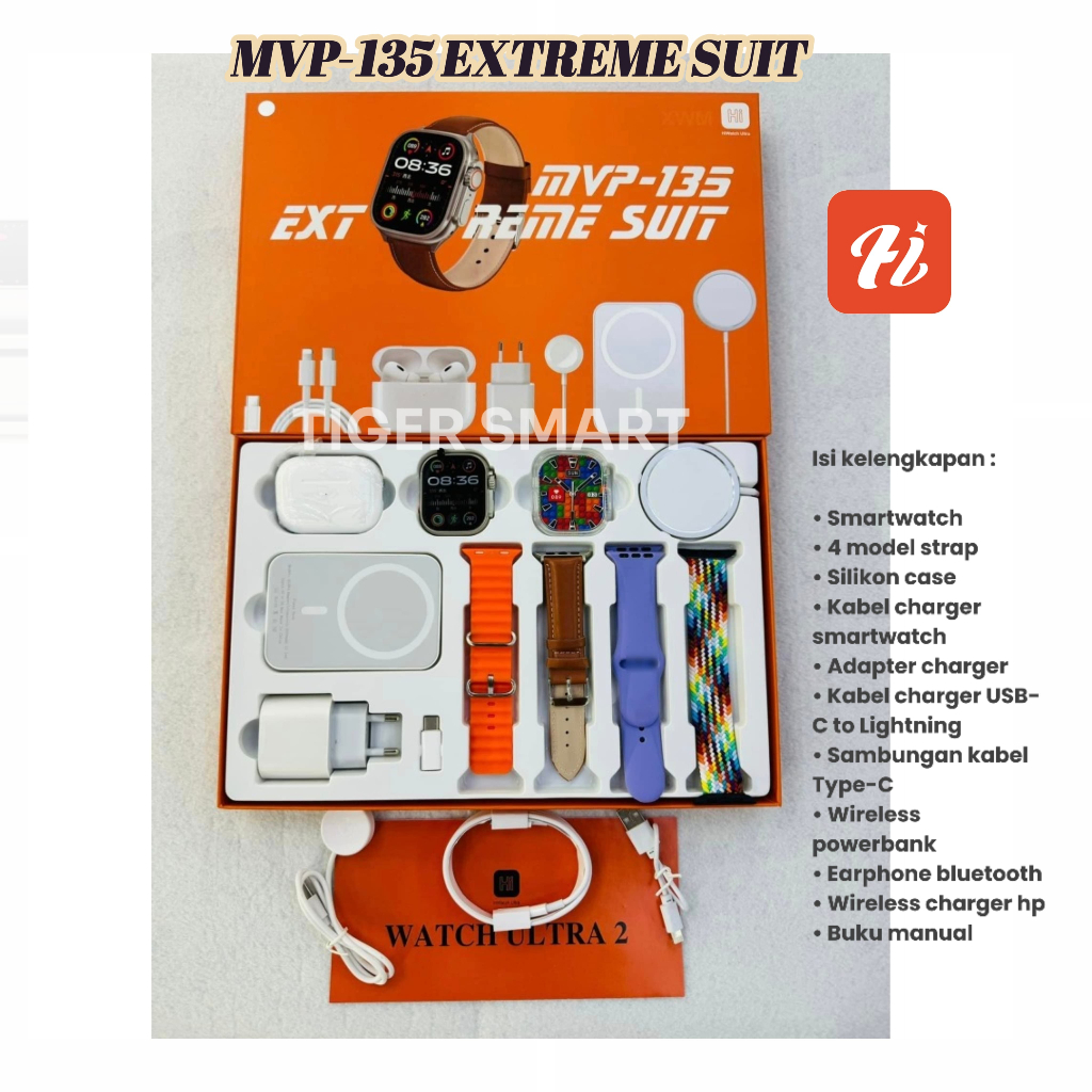 Jual Smartwatch MVP-135 Extreme Suit watch ultra Paket Lengkap 