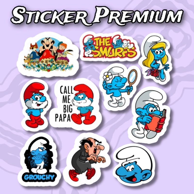Jual Sticker Smurfs Pack isi 10 Pcs Waterproof | Shopee Indonesia