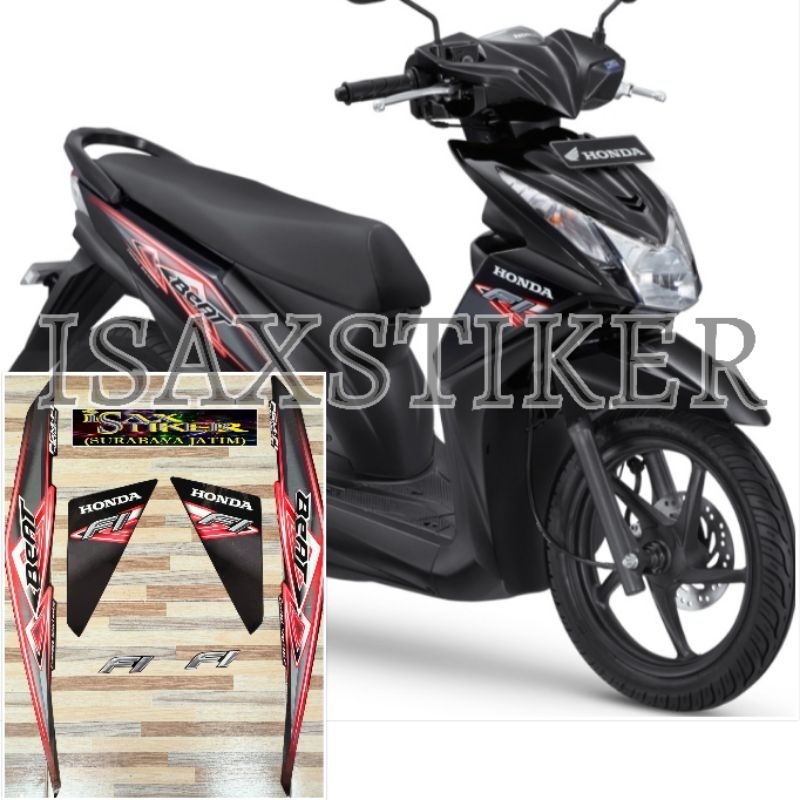 Jual striping original Honda Beat FI hitam black tahun 2013 2014