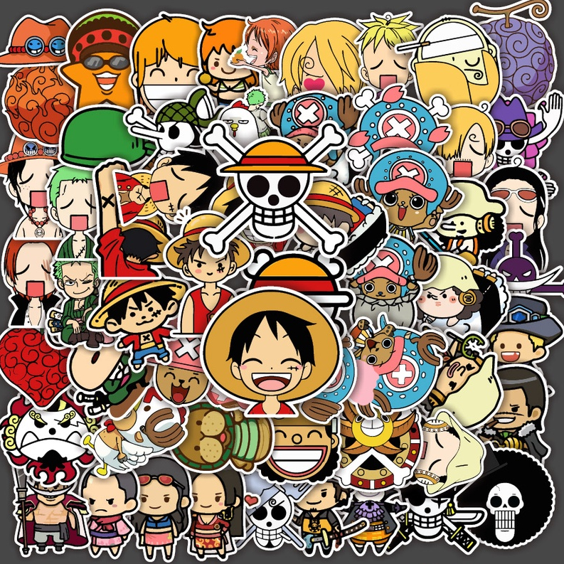 Jual TERMURAH 60 PCS STICKER ANIME ONE PIECE MONKEY D.LUFFY-STIKER ONE ...