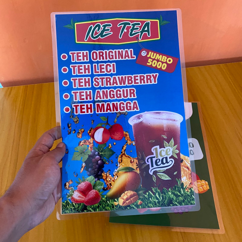 Jual KERTAS MENU ICE TEA LAMINATING | KERTAS MENU CUSTOM | ART PAPER ...