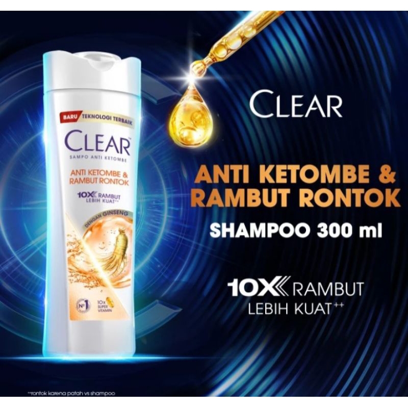 Jual Clear Sampo Antidandruf Rambut Rontok 300 ml | Shopee Indonesia