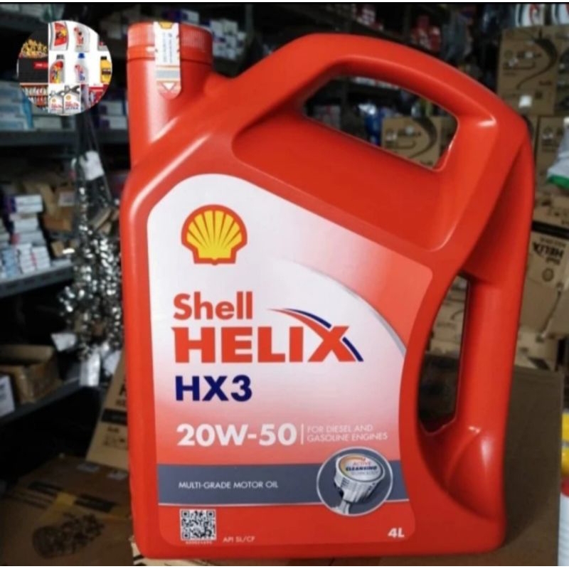 Jual OLI SHELL HELIX HX3 SAE 20W-50 ORIGINAL 100% BARCODE GALON 4L ORI ...