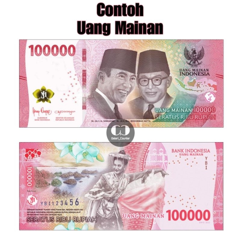 Jual (100 LEMBAR) Uang Mainan Baru Accessories Mahar / Bucket / Mainan ...