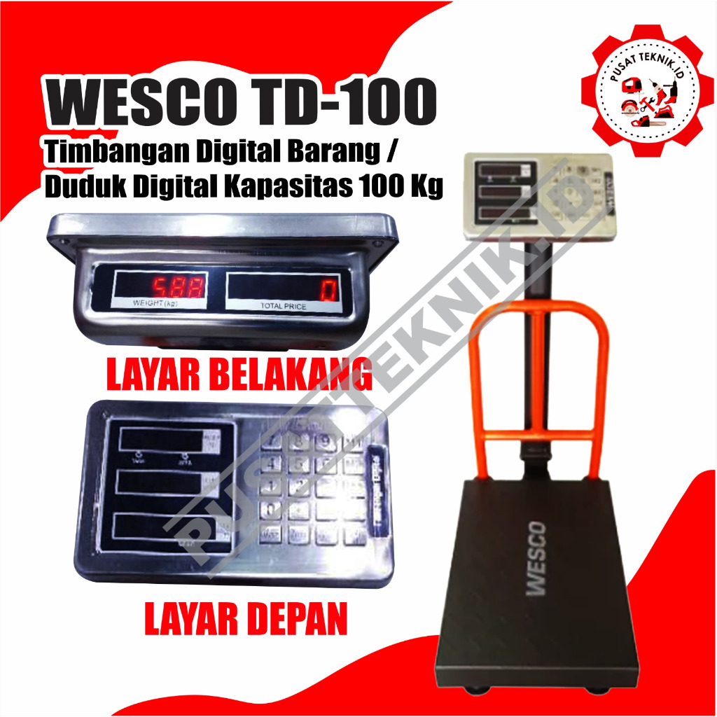 Jual TERMURAH TIMBANGAN DUDUK DIGITAL 100KG WESCO DIGITAL SCALE WESCO ...