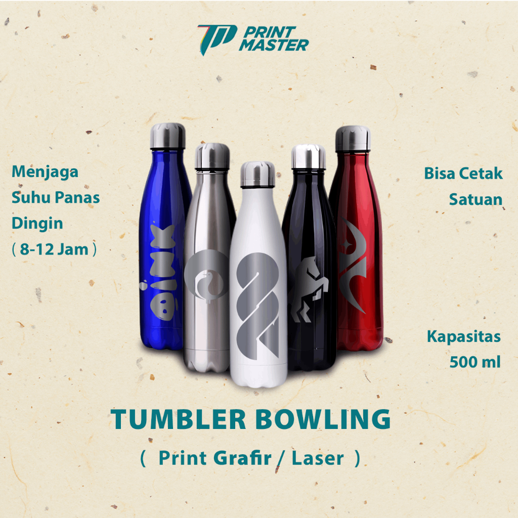 Jual Custom Tumbler Bowling Promosi Botol/Termos Air Panas Laser Grafir ...