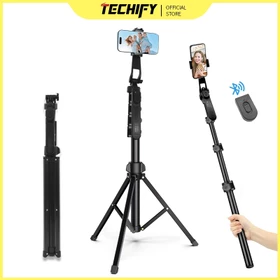 Tripod Logam 2.1M Lampu Cincin LED Siaran Langsung Dudukan Ponsel 2M Tripod Teleskopik Kepala