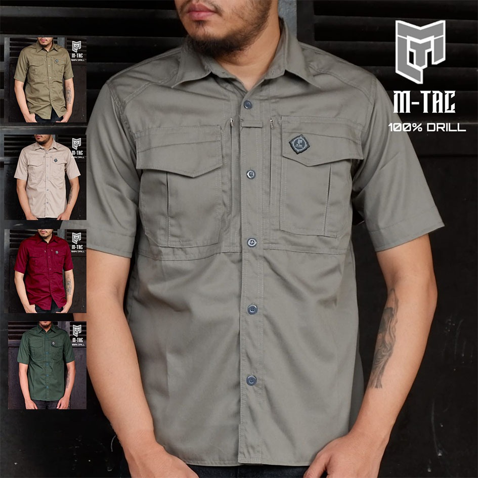 Jual Kemeja Basic Workshirt Short Sleeve Pendek Model Mtac Tactical