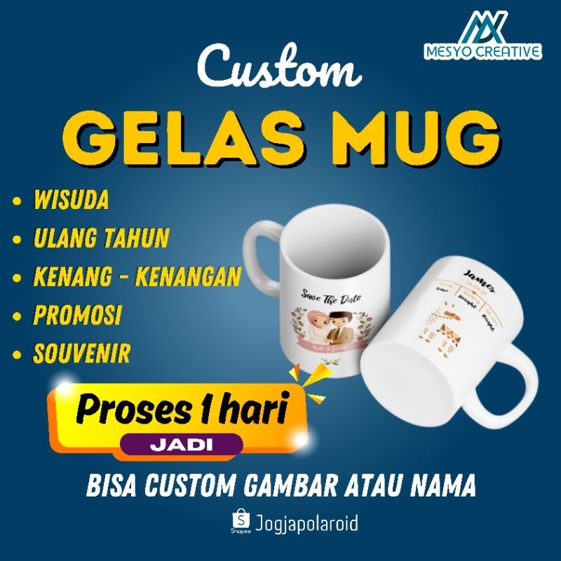 Jual Mug Custom Wisuda Ulang Tahun Sovenir Kenang Kenangan