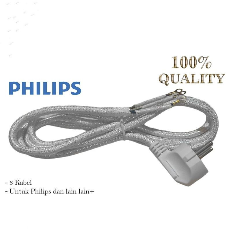 Jual KABEL SETRIKA 3WAY UNTUK SETRIKA PHILIPS PANJAG 1,6M SNI | Shopee ...