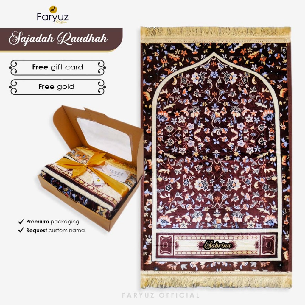 Jual Faryuz - Sajadah Motif Raudah Sejadah Rawdah Bulu Emboss Empuk ...