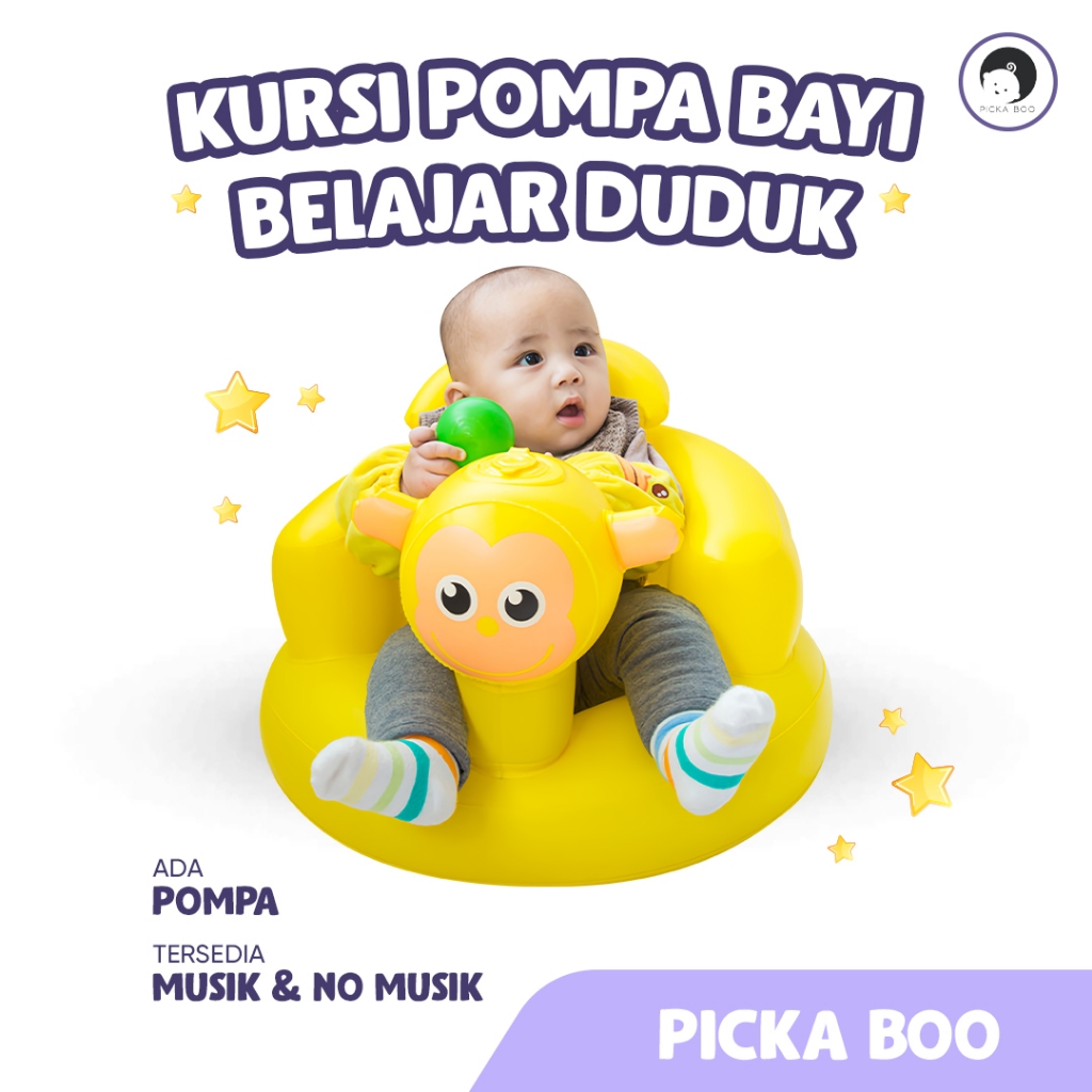 Jual PICKA BOO Macaca Sofa Tiup TERLARIS Viral Kursi Pompa Bayi Ada ...