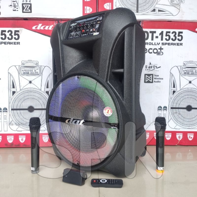Jual Speaker Portable DAT DT 1535 15 inch 2 Mic Wireless | Shopee Indonesia