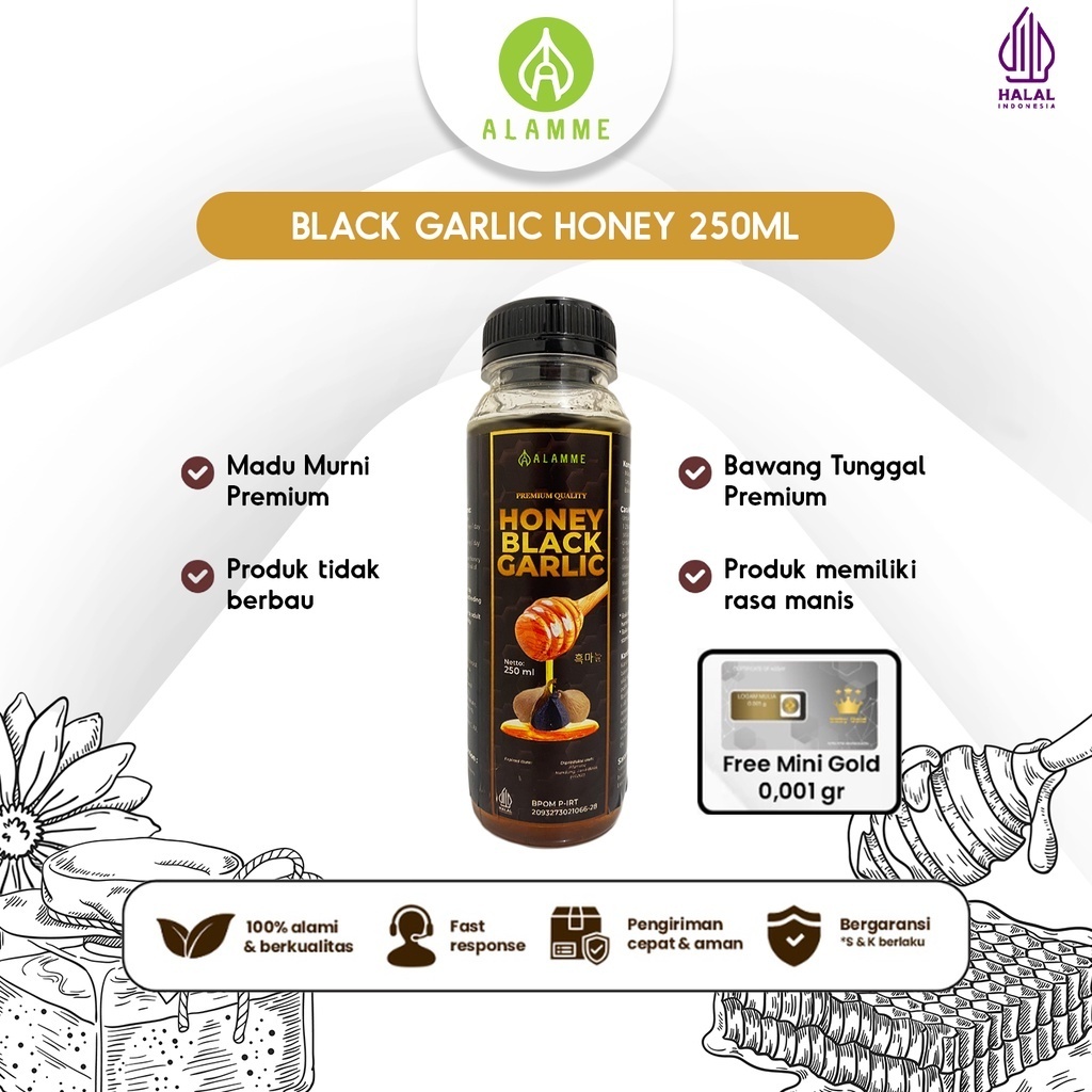 Jual Black Garlic Honey Madu Bawang Hitam Tunggal Lanang Premium 250ml