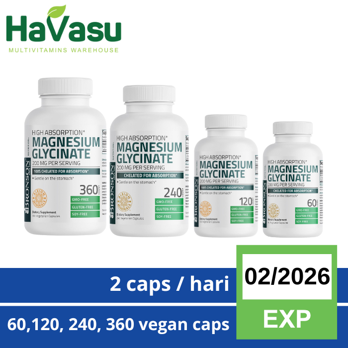 Jual Bronson Magnesium Glycinate 200 Mg Chelated Vegetarian Relax Sleep