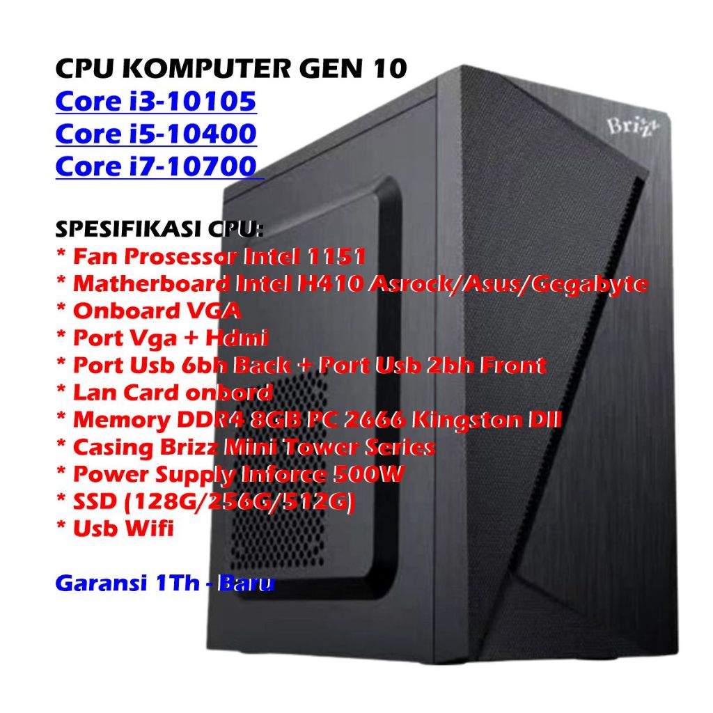 Jual CPU KOMPUTER KANTOR INTEL GEN 10 CORE i7-10700 - CPU KOMPUTER ...