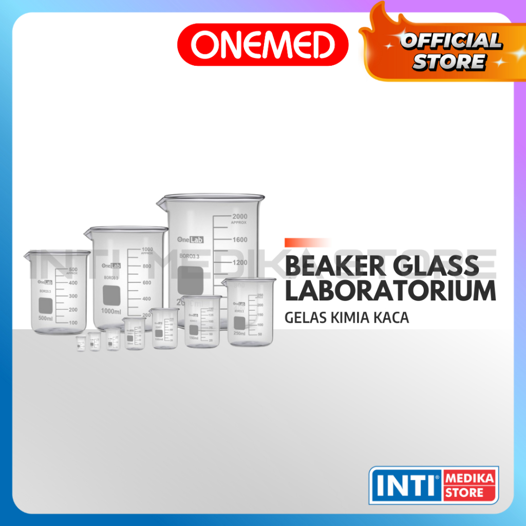 Jual ONEMED - Beaker Glass Laboratorium OneLab | Gelas Kimia Kaca 5 10 ...