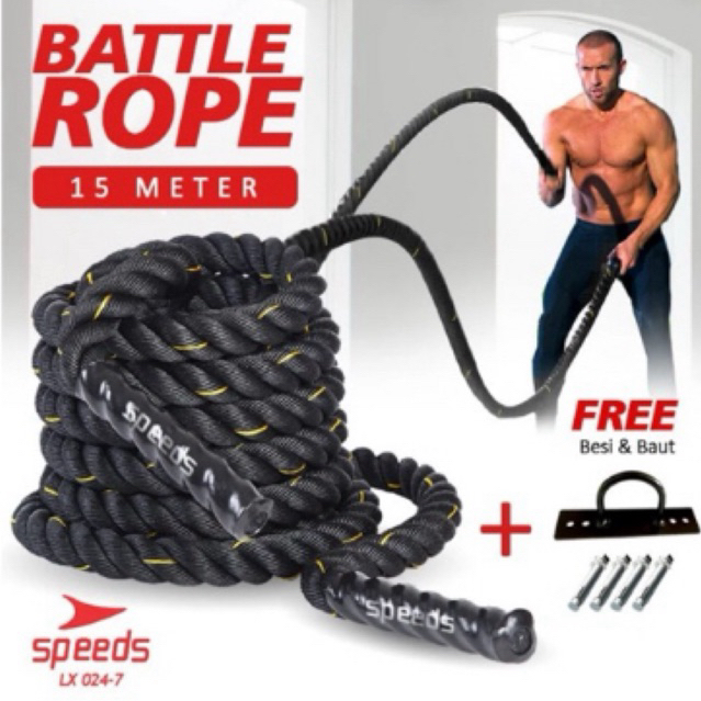 Jual SPEEDS BATTLE ROPE 15 meter dengan baut | Shopee Indonesia