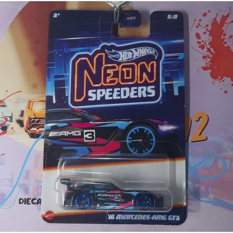 Hot Wheels '16 Mercedes AMG GT3 Die-Cast Car – Neon Speeders Series, 1:64 Scale, Black Finish - View #11
