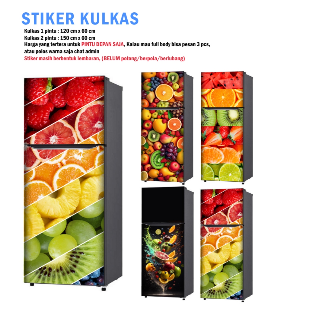 Jual Stiker Kulkas 1 Pintu dan Sticker Kulkas 2 pintu Buah | Shopee ...